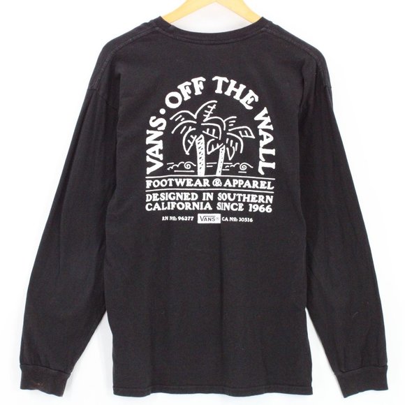 Vans Other - Vans T-shirt Men's Casual Black Long Sleeve Crewneck Big Logo Graphic Size L